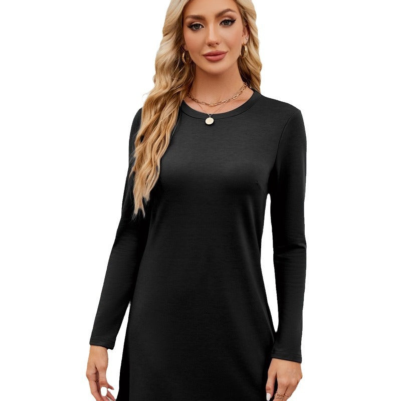 Robe en jersey décontractée pour femmes à manches longues et col rond Chic und Stil