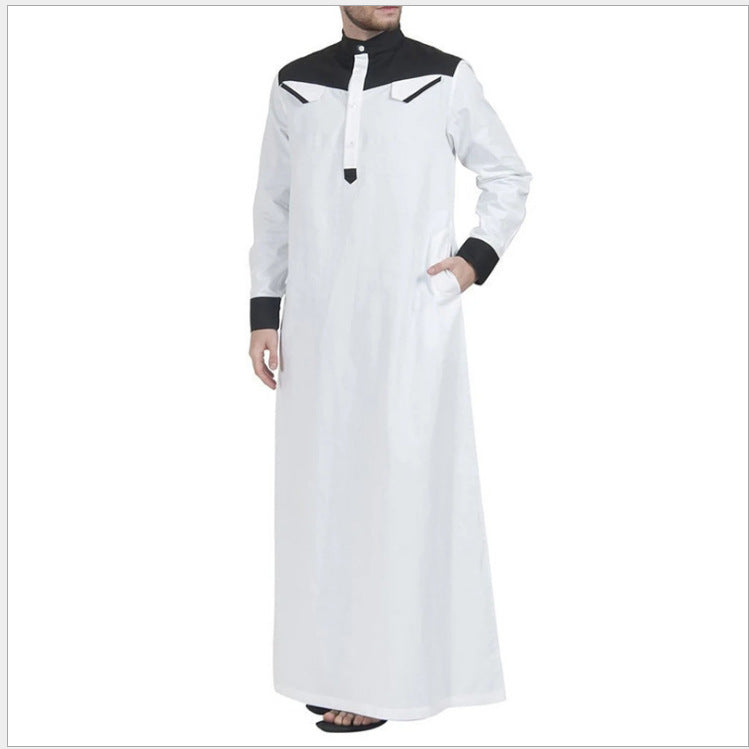 Hommes robe longue traditionnelle avec col moderne et poches pratiques Chic und Stil