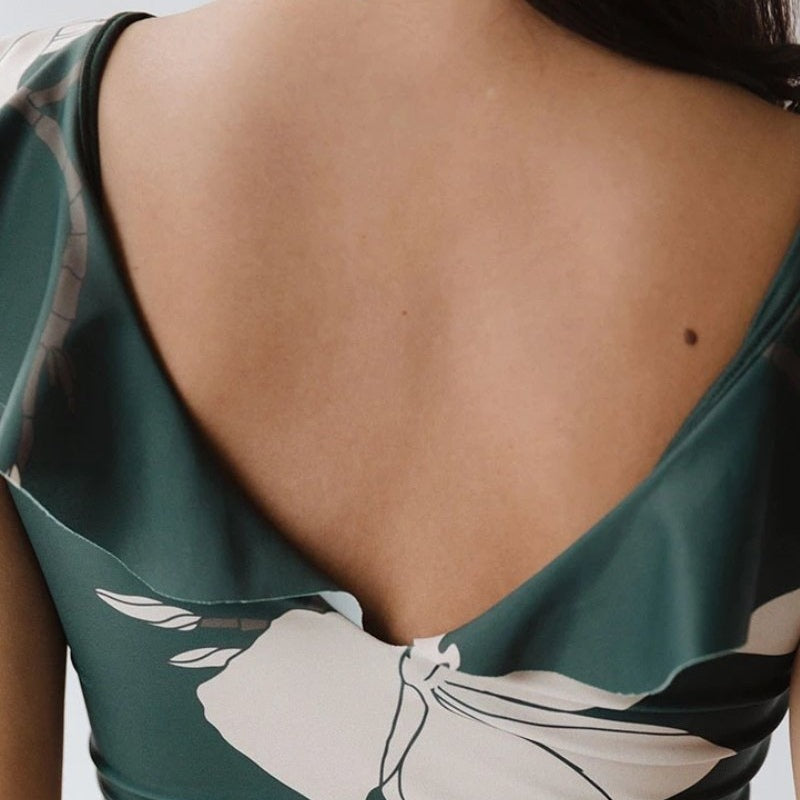 Women Ruffle Printed Floral High Waist Bikini Set Chic and Stylish