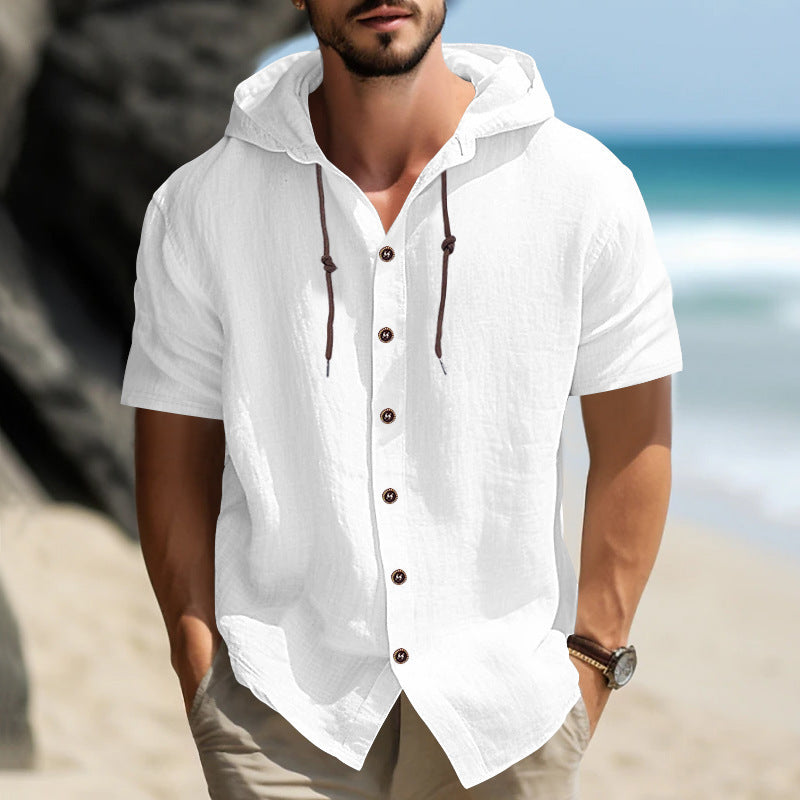 Chemise décontractée à manches courtes pour hommes avec capuche Chic und Stil