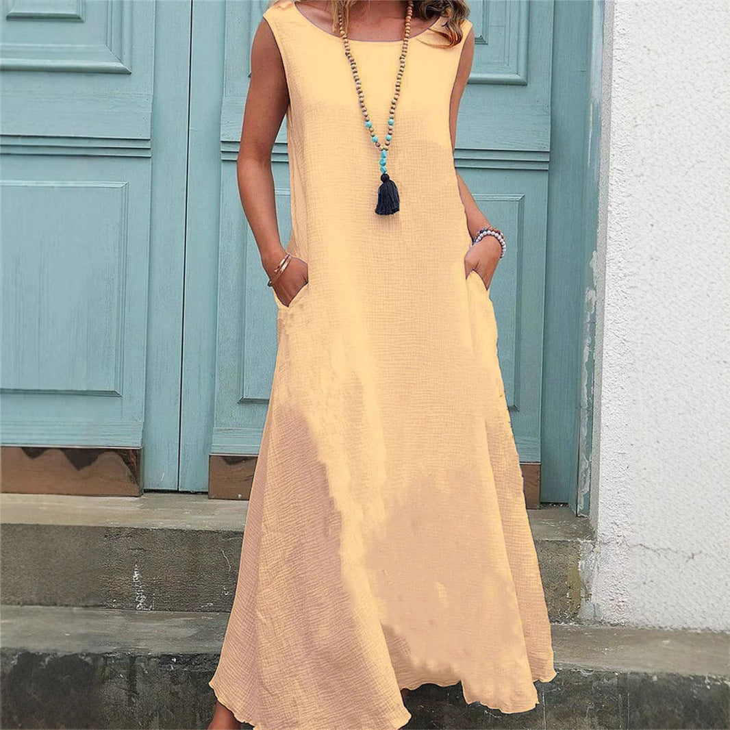 Robe maxi fluide pour femmes avec poches latérales Chic und Stil