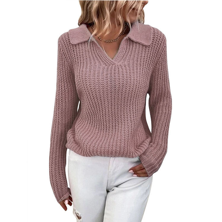 Pull en tricot pour femmes avec un col élégant et une coupe décontractée Chic und Stil