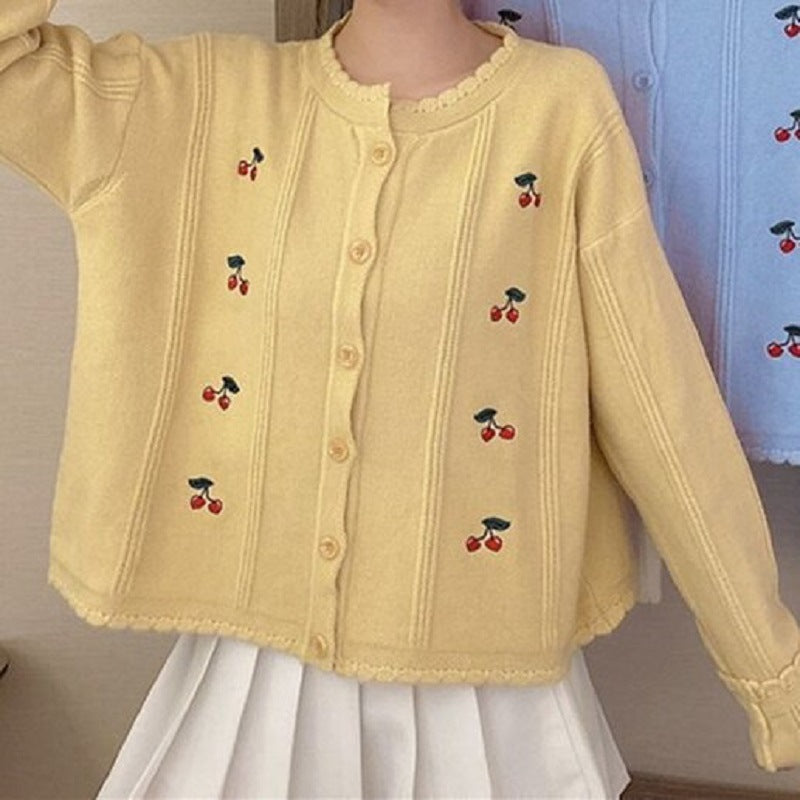 Cardigan pour femmes avec motif floral et fermeture à boutons Chic und Stil