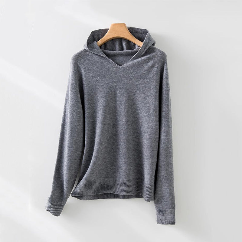 Sweat à capuche V en tricot confortable pour femmes Chic und Stil