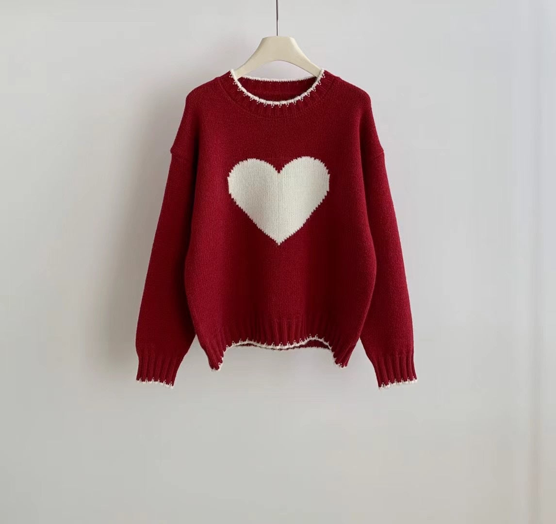 Pull en tricot pour femmes avec motif cœur et coupe décontractée Chic und Stil