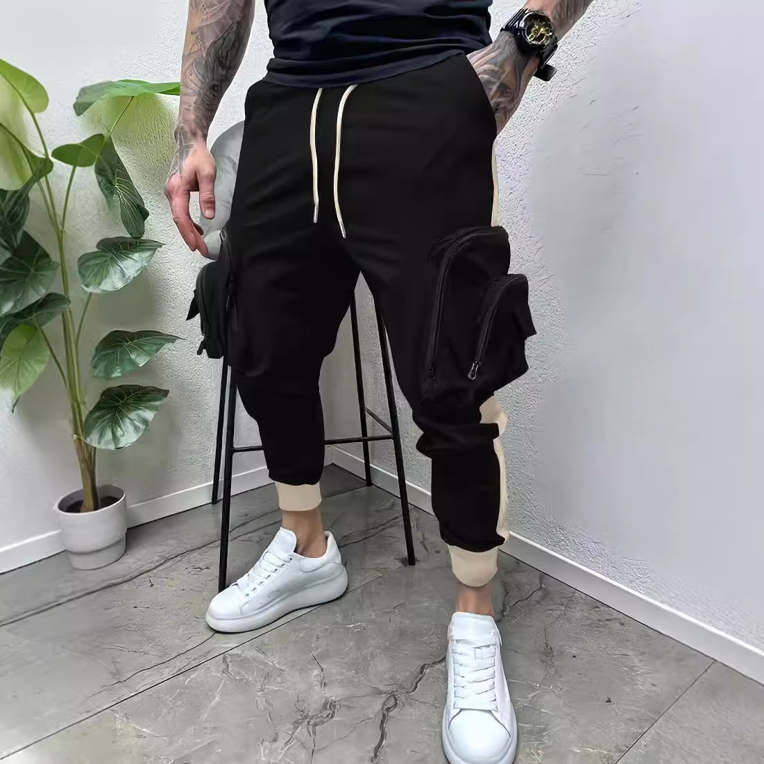 Pantalon de jogging cargo pour hommes avec poches utilitaires Chic und Stil