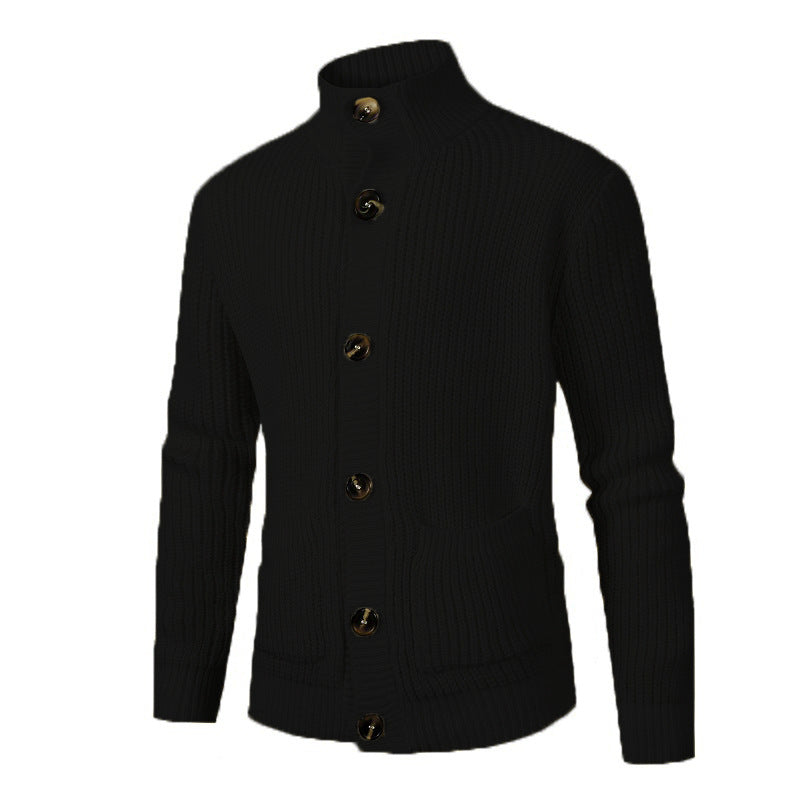 Cardigan chic pour hommes avec col haut et détails de boutons Chic und Stil