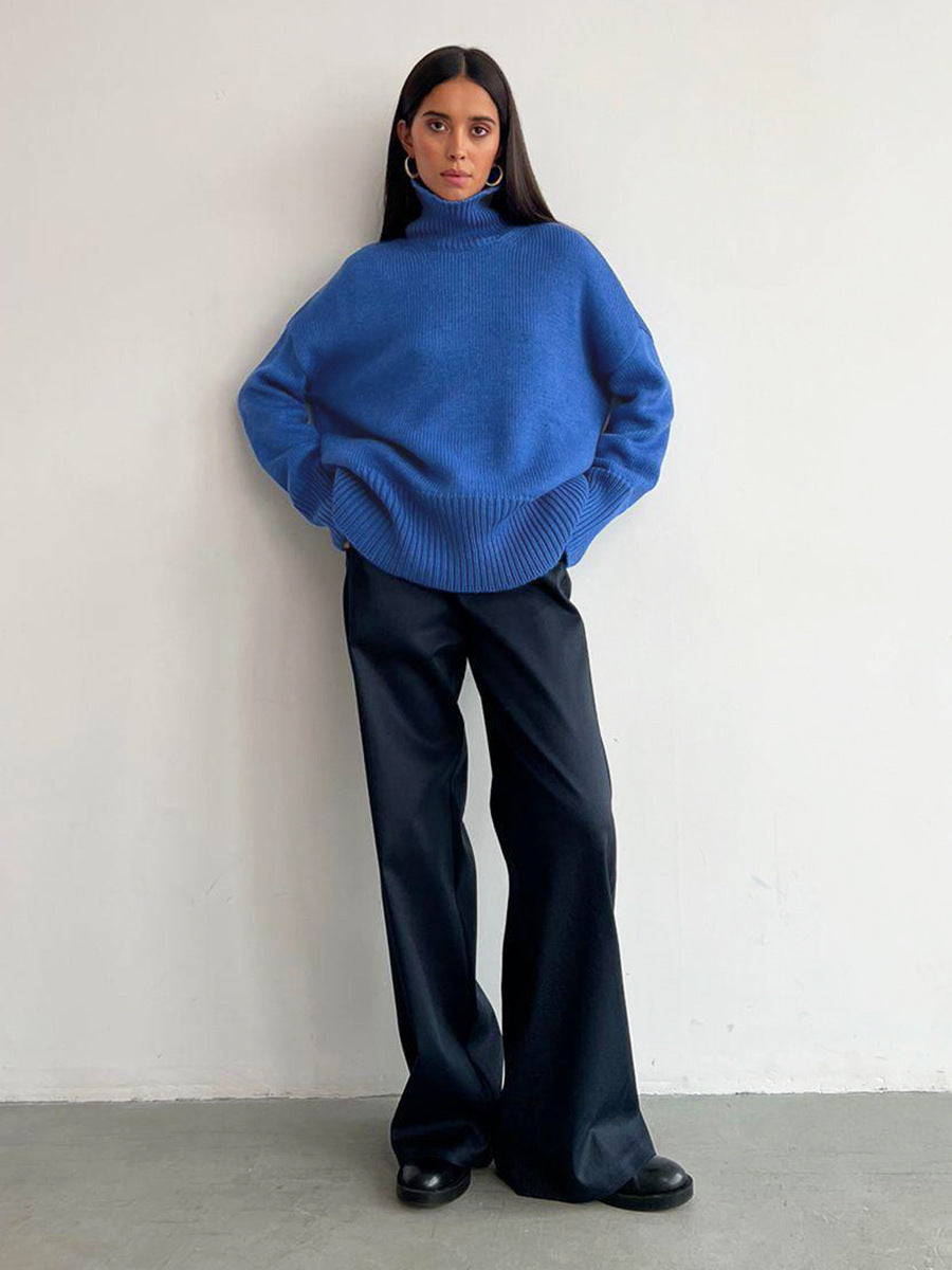 Pull à col roulé surdimensionné pour femmes en tricot doux Chic und Stil