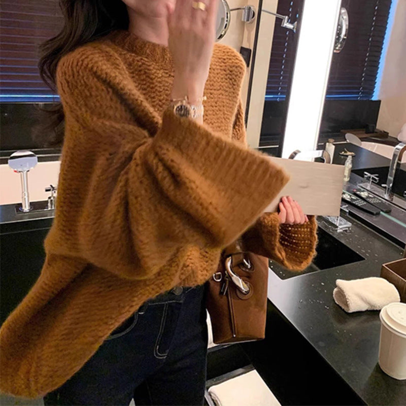 Pull en tricot surdimensionné confortable pour femme avec manches cloche Chic und Stil