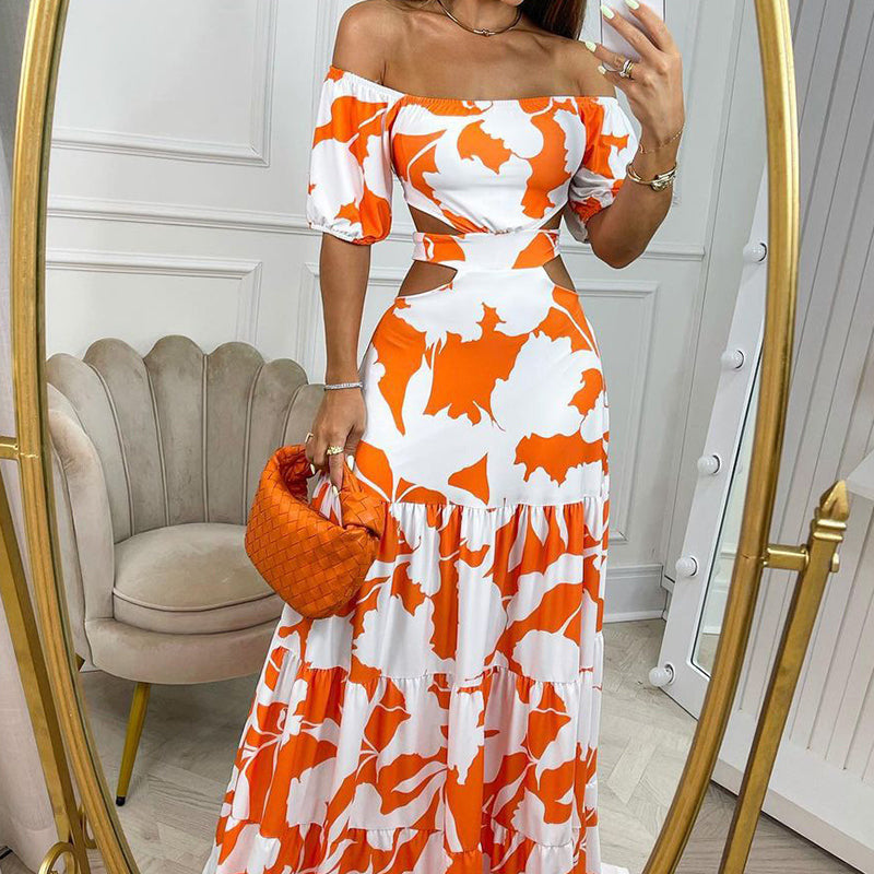Robe Maxi à Volants Off-Shoulder pour Femmes Chic und Stil