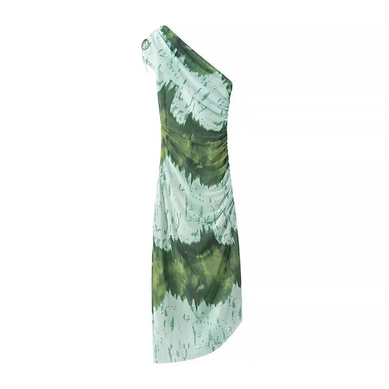 Robe à épaule unique pour femmes avec des détails de volants raffinés Chic und Stil