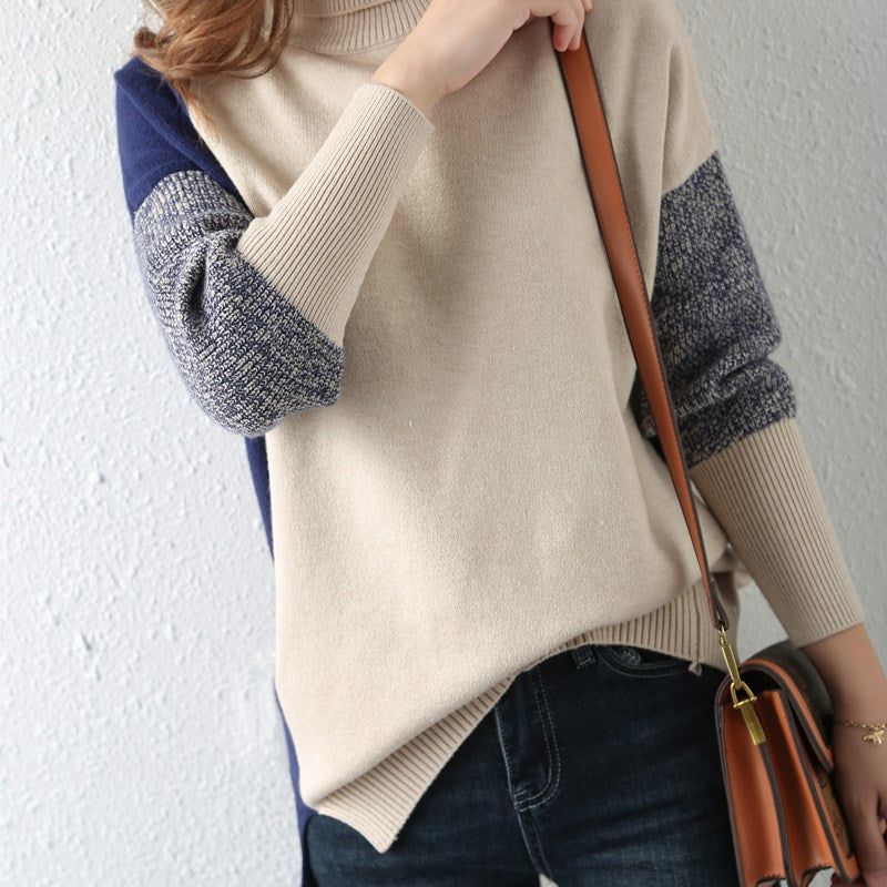 Pull en col roulé à motifs graphiques et en coloris block pour dames Chic und Stil