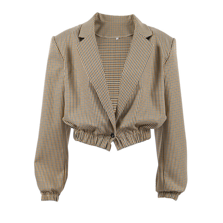 Blazer à carreaux oversize pour femmes avec coupe décontractée Chic und Stil