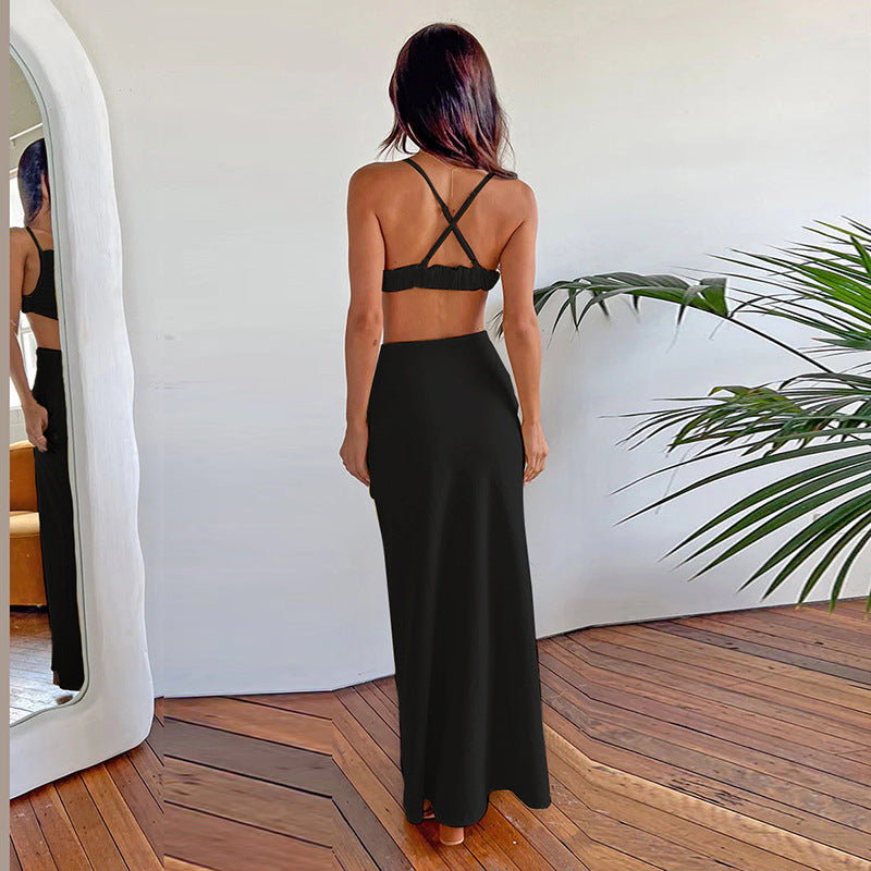 Robe maxi avec détails découpés pour femmes Chic und Stil