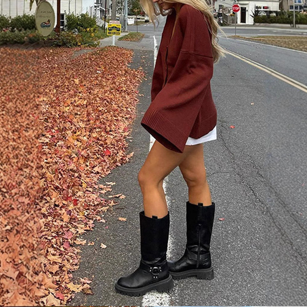 Cardigan décontracté pour femmes avec des manches larges et des détails de boutons Chic und Stil