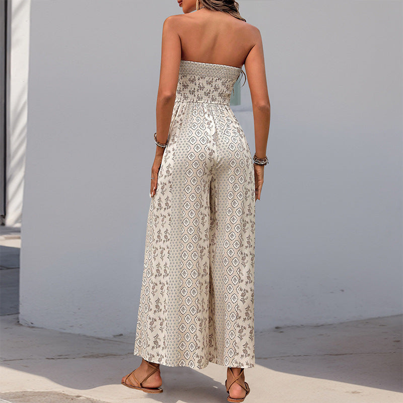 Robe maxi sans manches bohème pour femme avec ceinture élégante nouée Chic und Stil