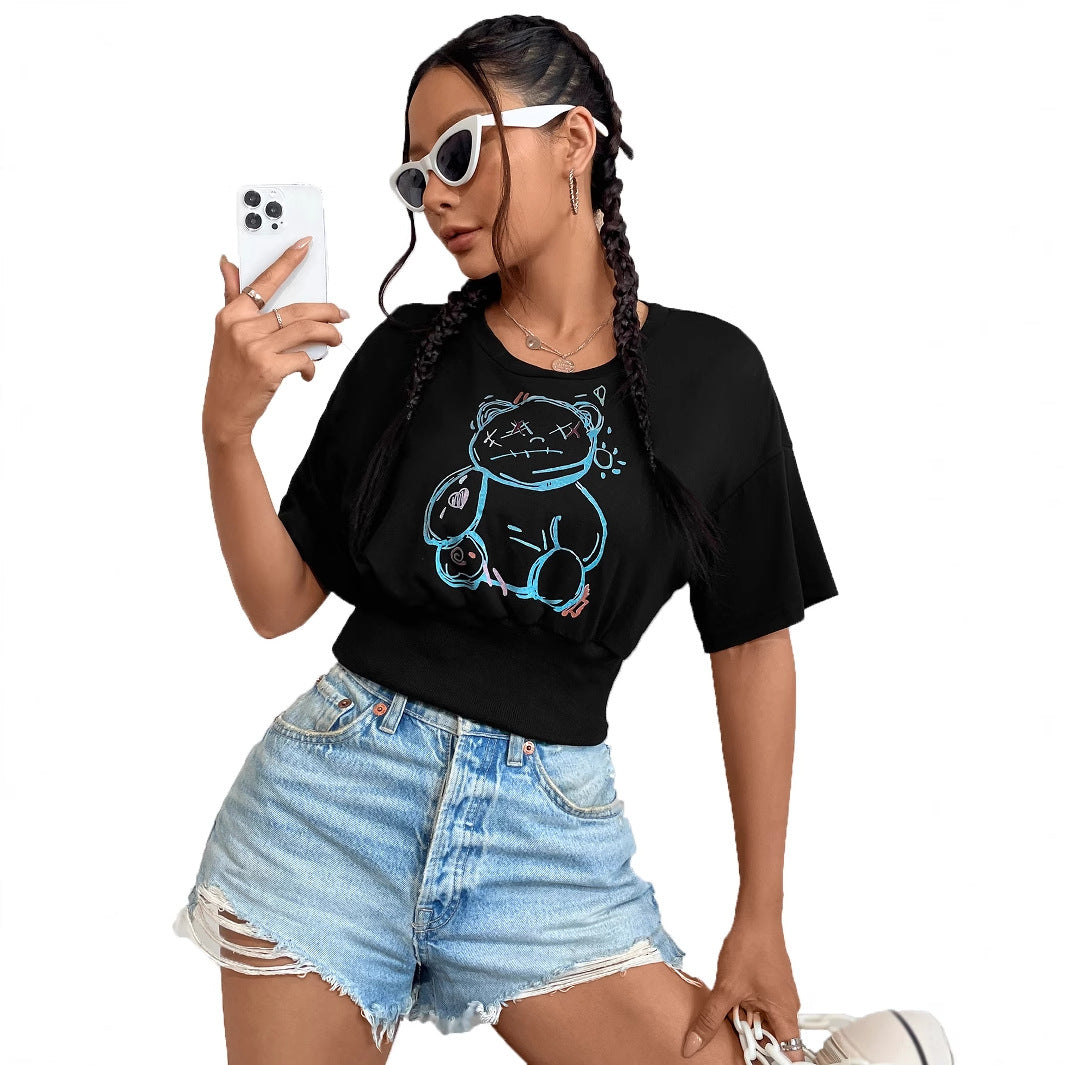 T-shirt oversized pour femmes avec design graphique en coton Chic und Stil