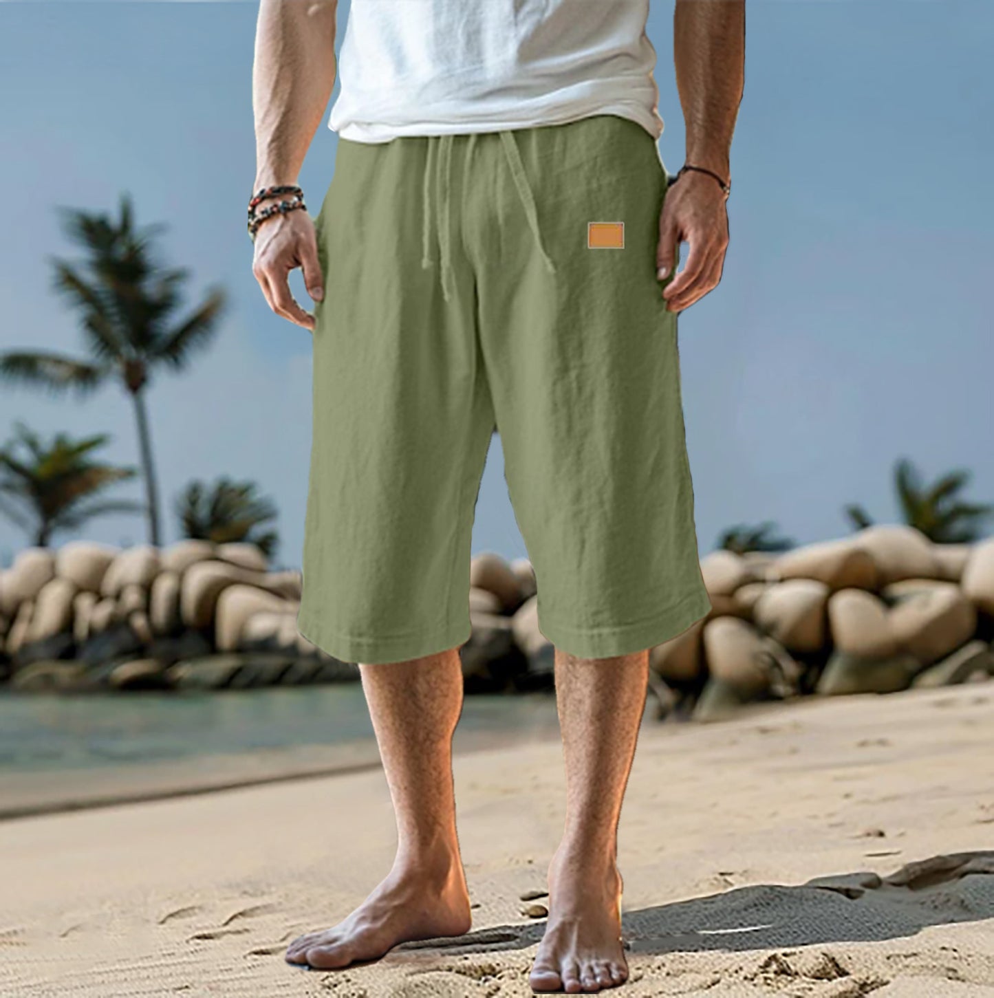 Pantalons décontractés pour hommes avec taille élastique et poches latérales pratiques Chic und Stil