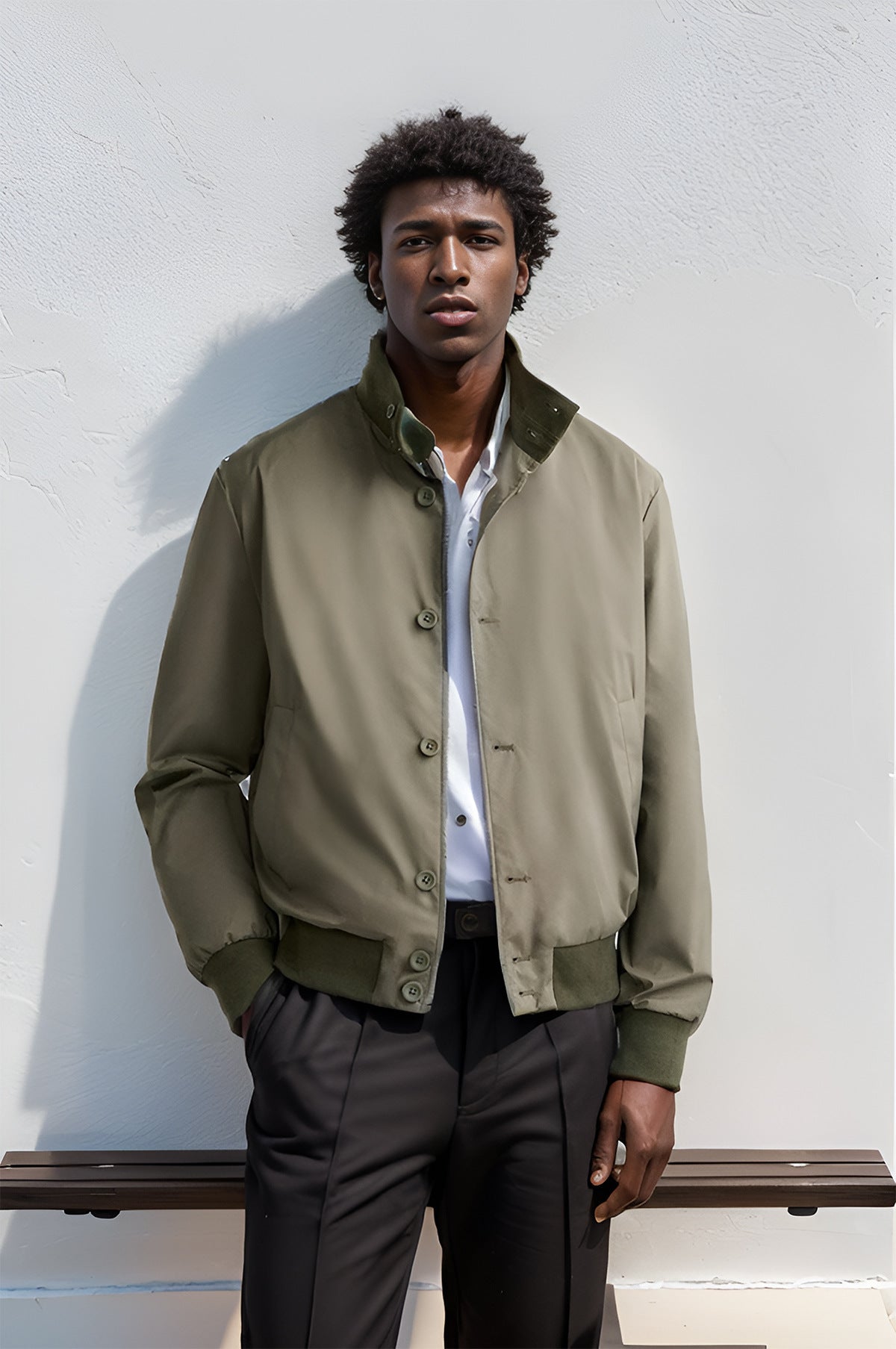 Trendy casual jacket for men with protective high collar and practical pockets Chic und Stil