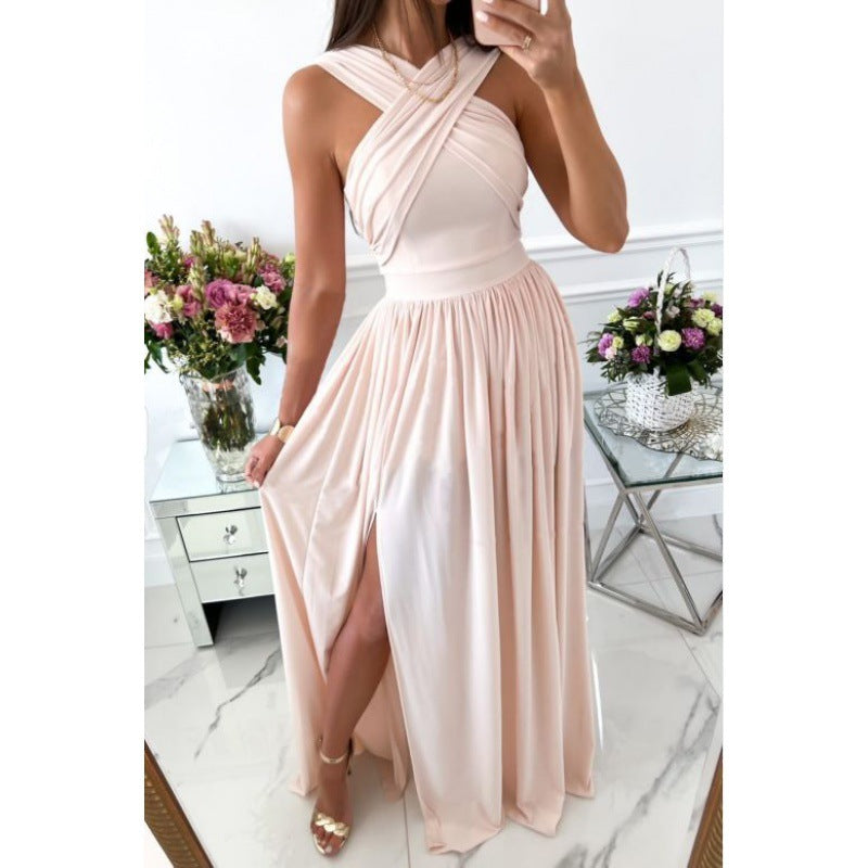 Femmes Robe maxi élégante avec détails drapés Chic und Stil