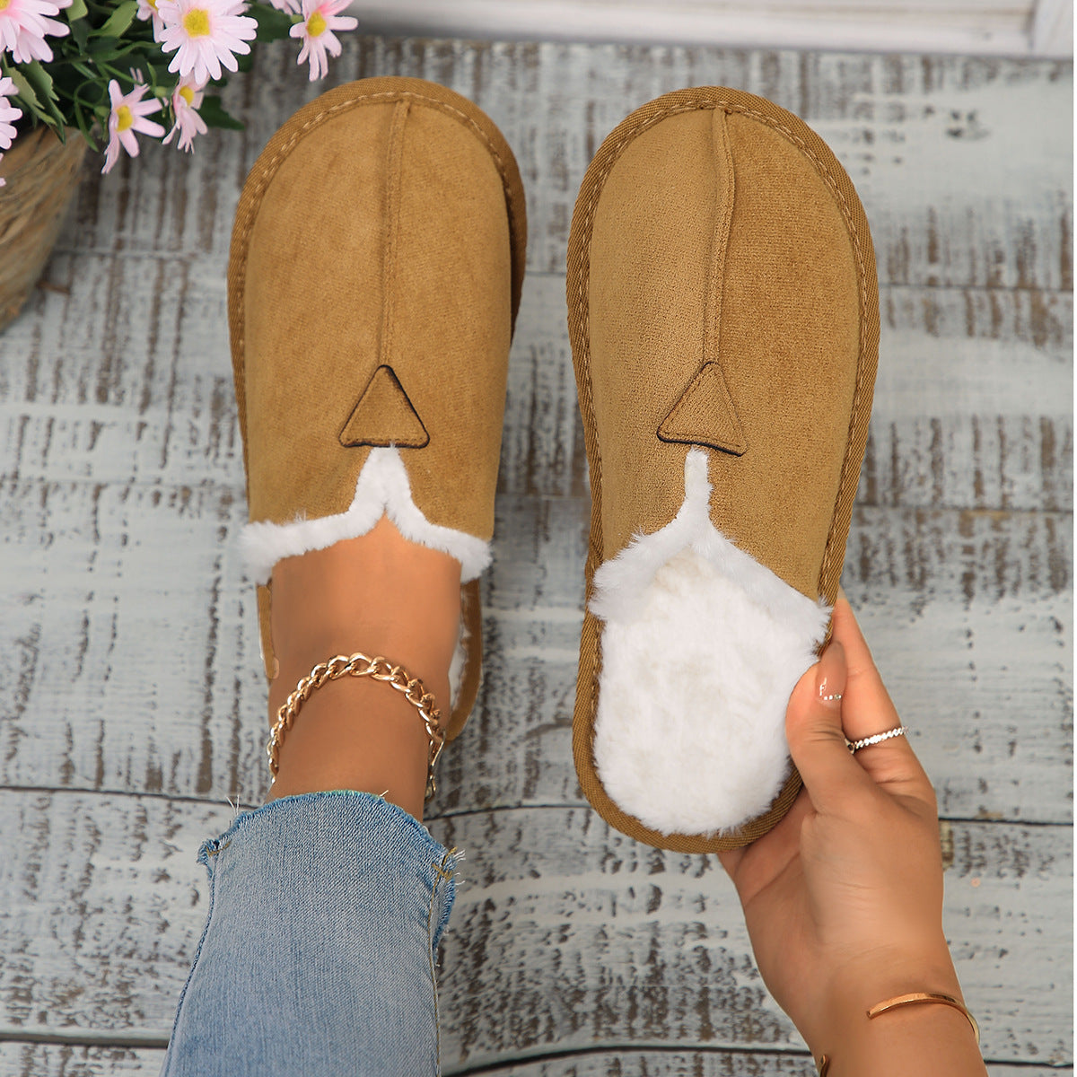 Chaussons pour dames avec doublure douillette et semelle antidérapante Chic und Stil