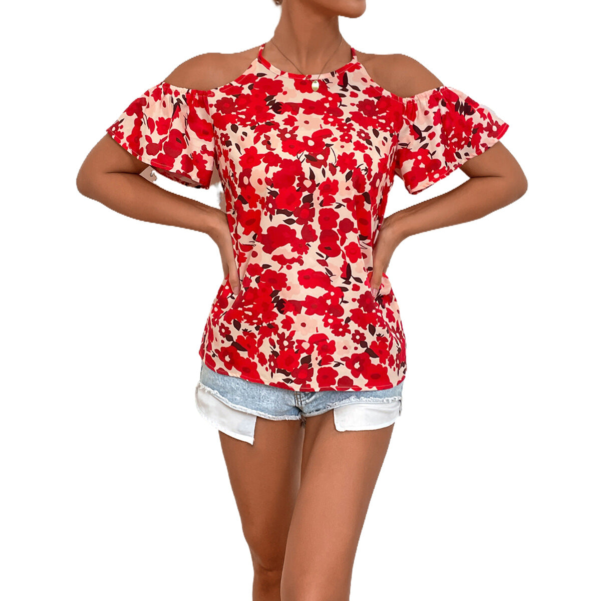 Chemisier pour femmes avec épaules dénudées et motif floral Chic und Stil