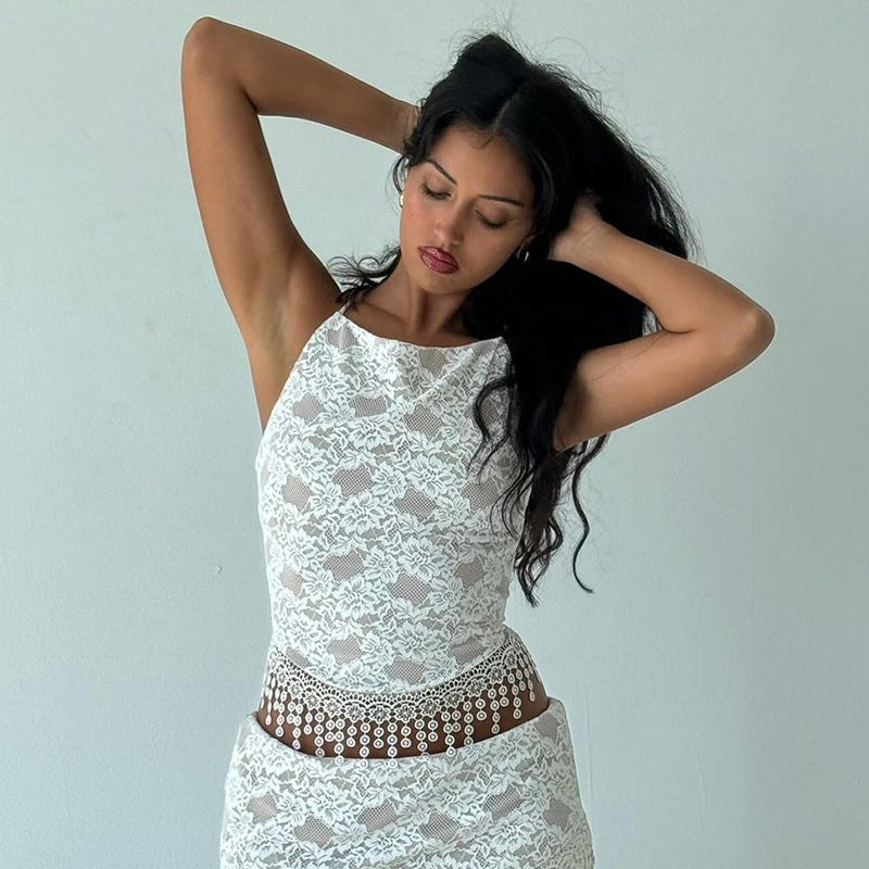 Robe midi bodycon pour femmes avec détails en dentelle Chic und Stil