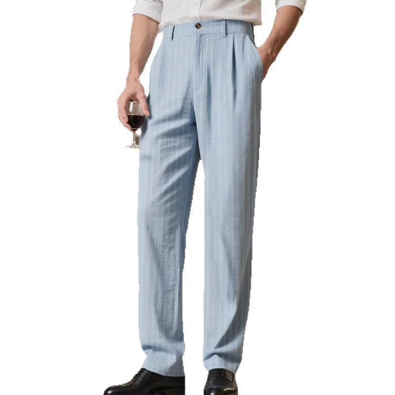 Pantalon de costume élégant pour hommes avec un fin motif à fines rayures et un grand confort de port Chic und Stil