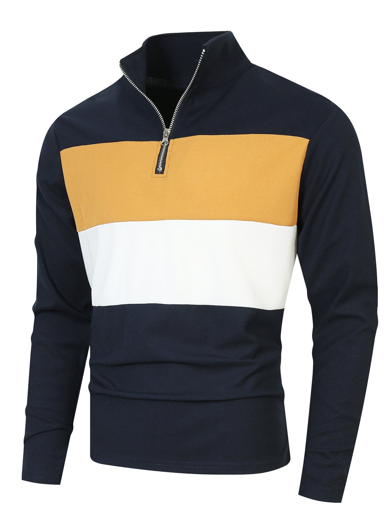 Pull à col montant tendance pour hommes avec fermeture éclair et design structuré Chic und Stil