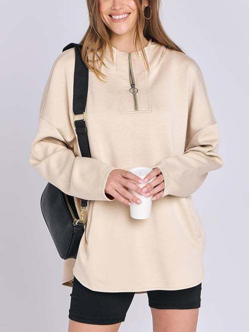 Chemise à capuche pour dames avec fermeture éclair et poches Chic und Stil