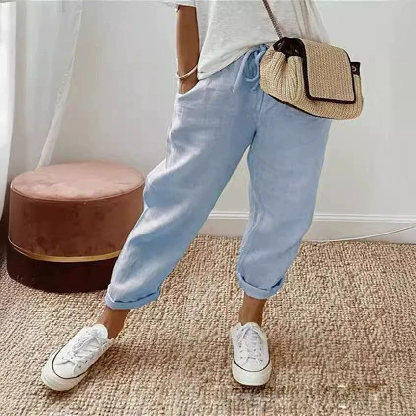 Pantalon Chino décontracté et confortable pour femmes avec ceinture élastique Chic und Stil