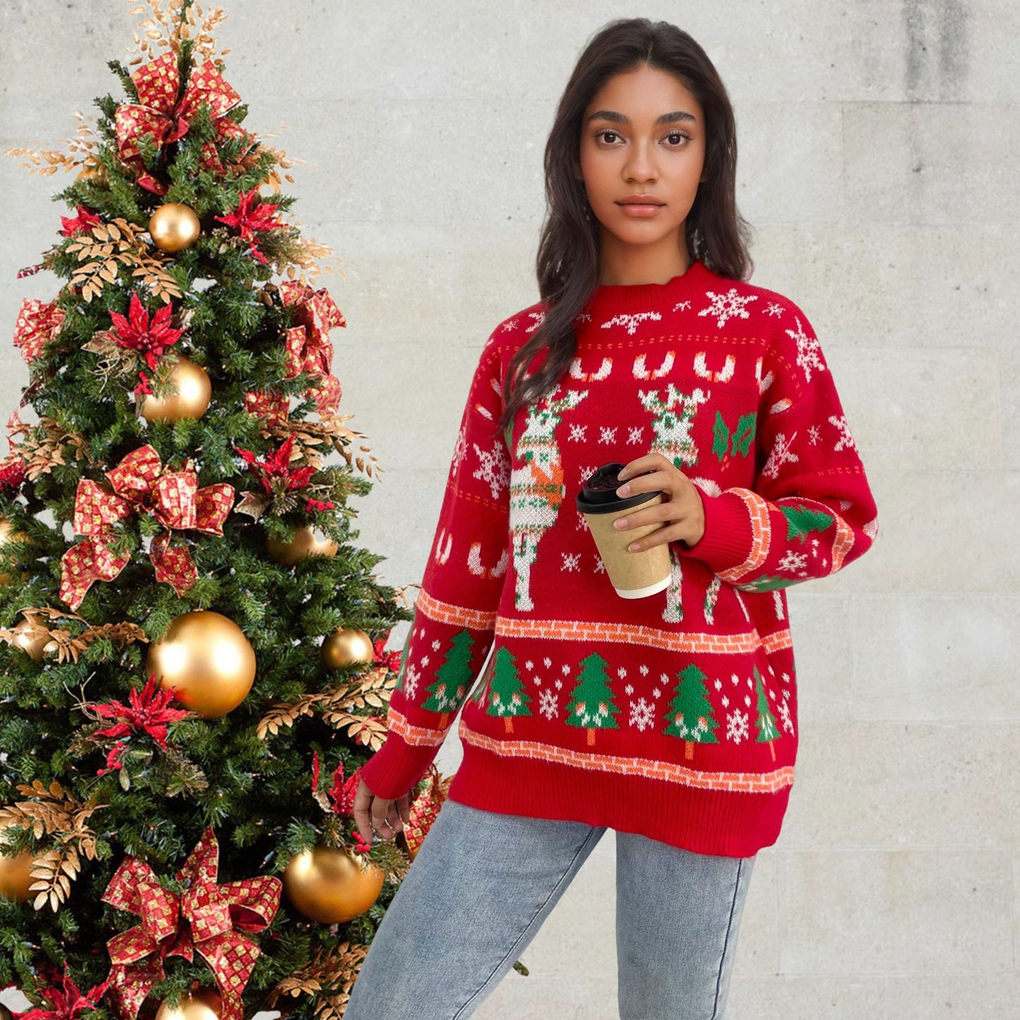 Pull intemporel pour dames avec motif de Noël Chic und Stil