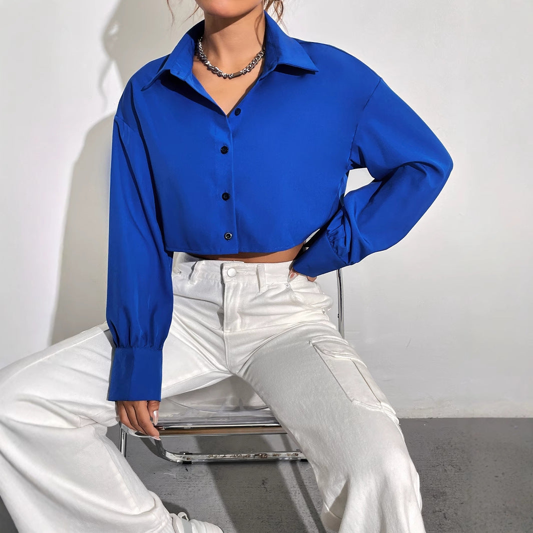 Vêtements pour femmes veste chemise cropped avec coupe décontractée et boutons élégants Chic und Stil