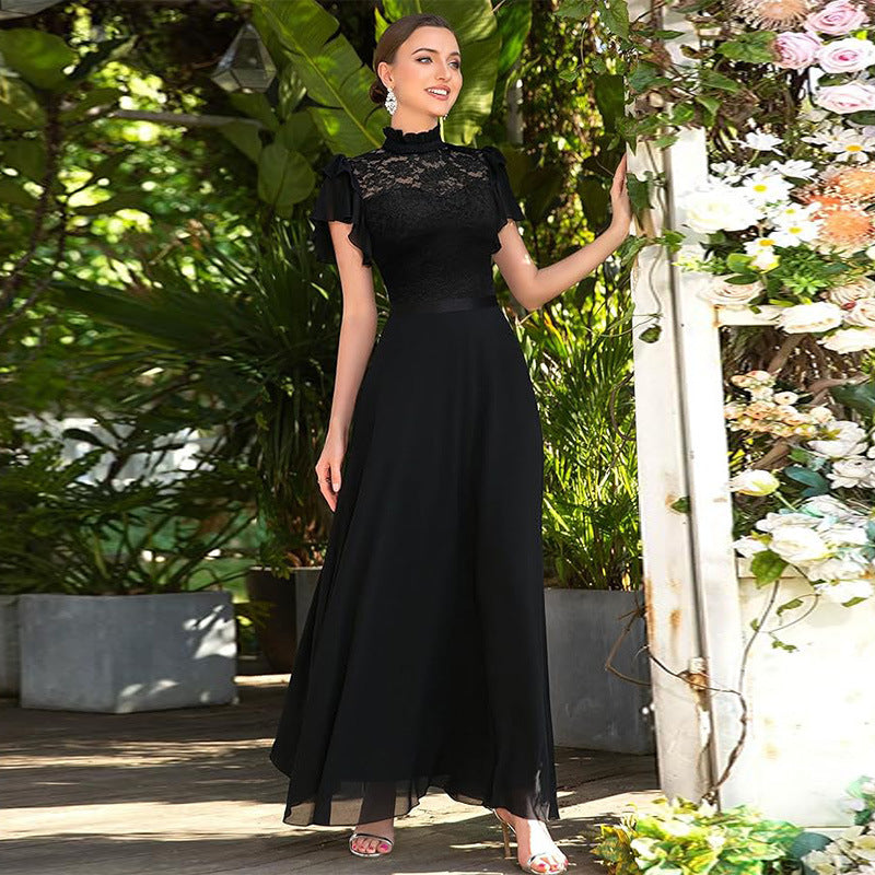 Robe maxi élégante à superposition en dentelle pour femmes Chic und Stil