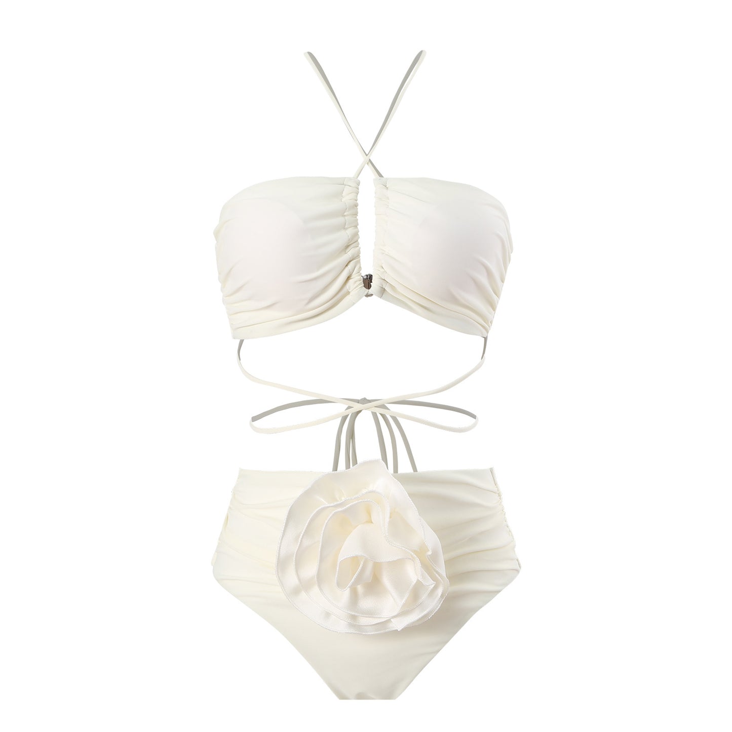 Bikini bandeau pour femme avec détail floral et bretelles réglables Chic und Stil
