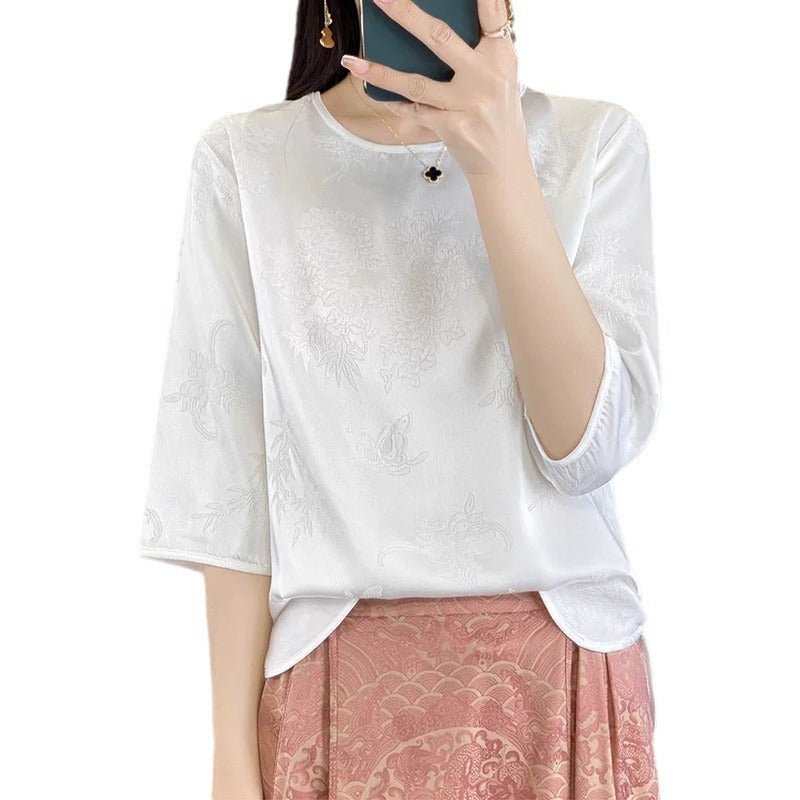 Blouse décontractée brodée pour femmes Chic und Stil
