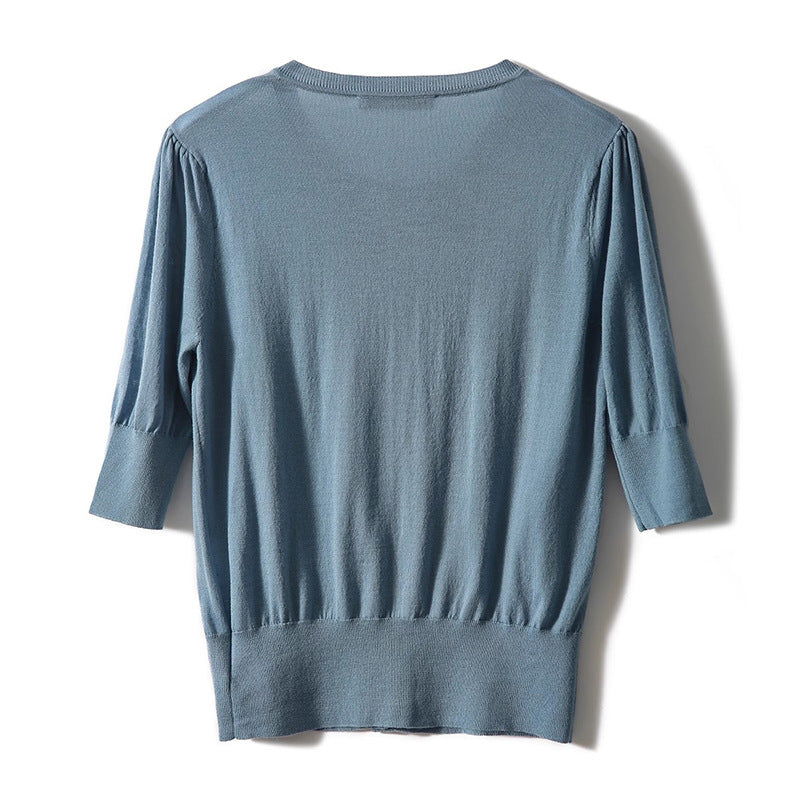 Cardigan léger pour femme à boutonning avec manches bouffantes Chic und Stil
