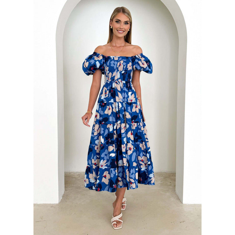 Robe maxi à épaules dénudées fleurs Chic und Stil
