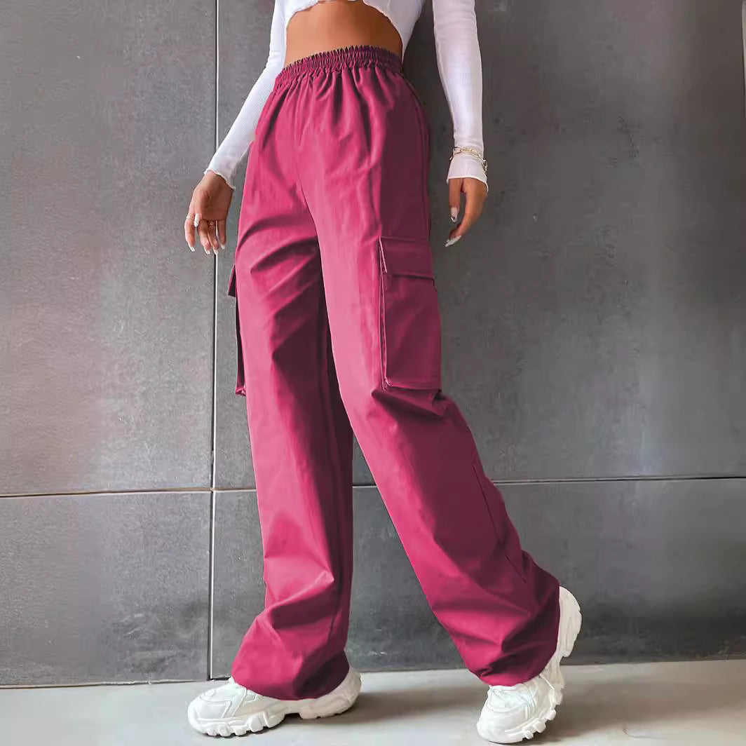 Pantalon cargo pour femmes avec poches latérales et taille élastique Chic und Stil