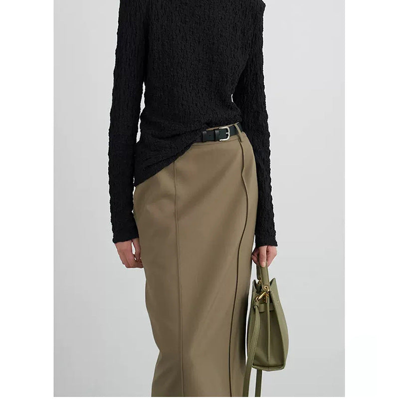 Top long à manches longues texturé pour femmes Chic und Stil
