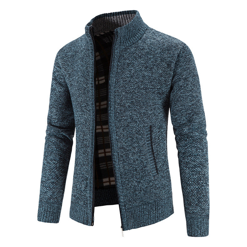 Veste en tricot pour hommes avec col montant moderne et poches pratiques Chic und Stil