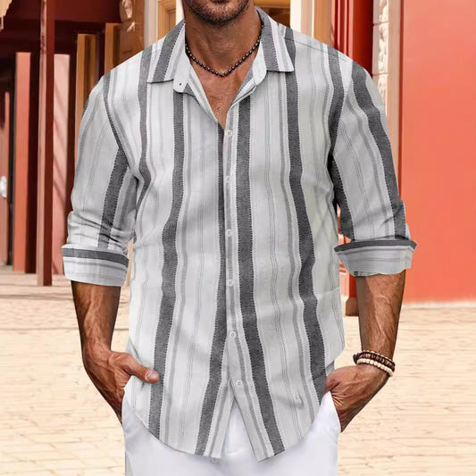 Chemise à rayures décontractée pour hommes Chic und Stil