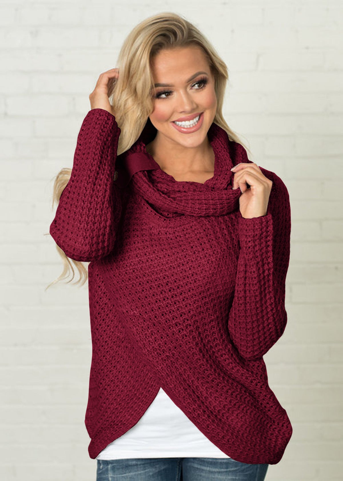 Veste en tricot pour femmes avec fermeture asymétrique et col confortable Chic und Stil
