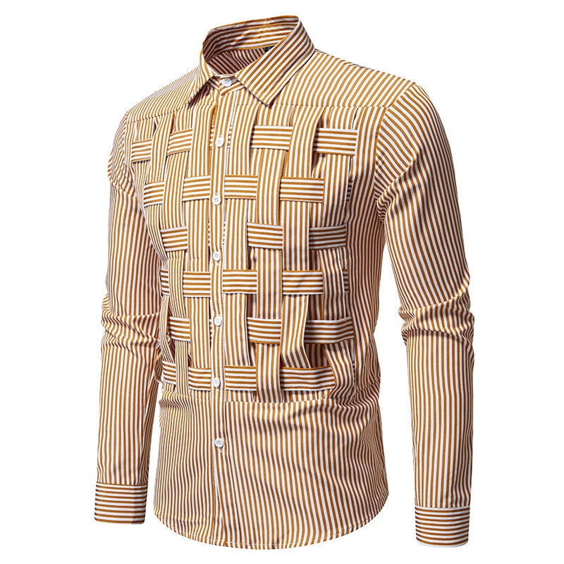 Chemise à manches longues pour hommes avec un motif rayé moderne et une structure innovante Chic und Stil