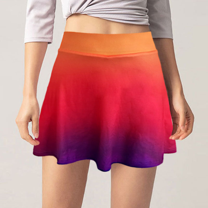 Jupe patineuse pour femmes avec dégradé de couleur fluide et ceinture élastique confortable Chic und Stil