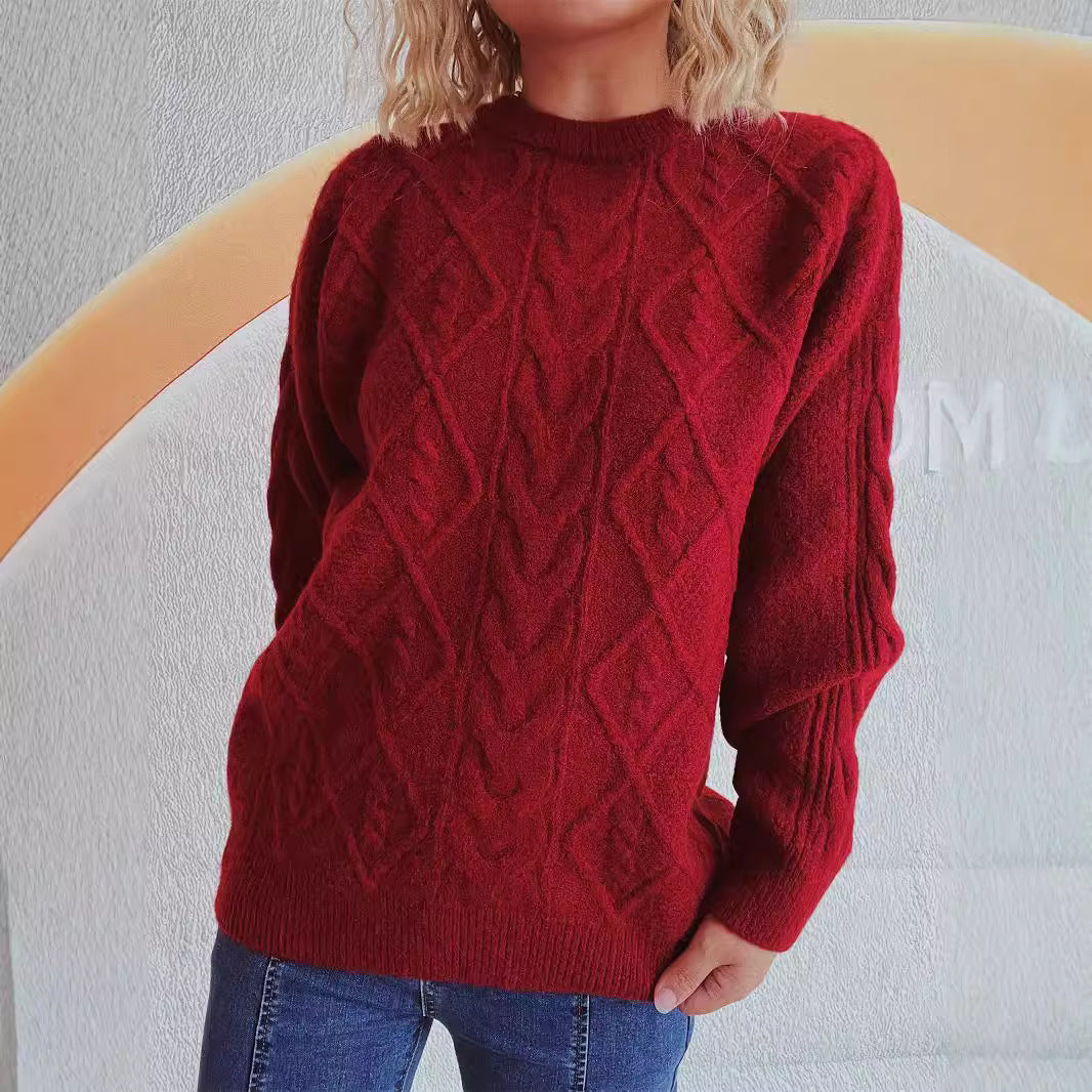 Pull en gros tricot pour femmes avec un élégant design en torsades et une coupe décontractée Chic und Stil