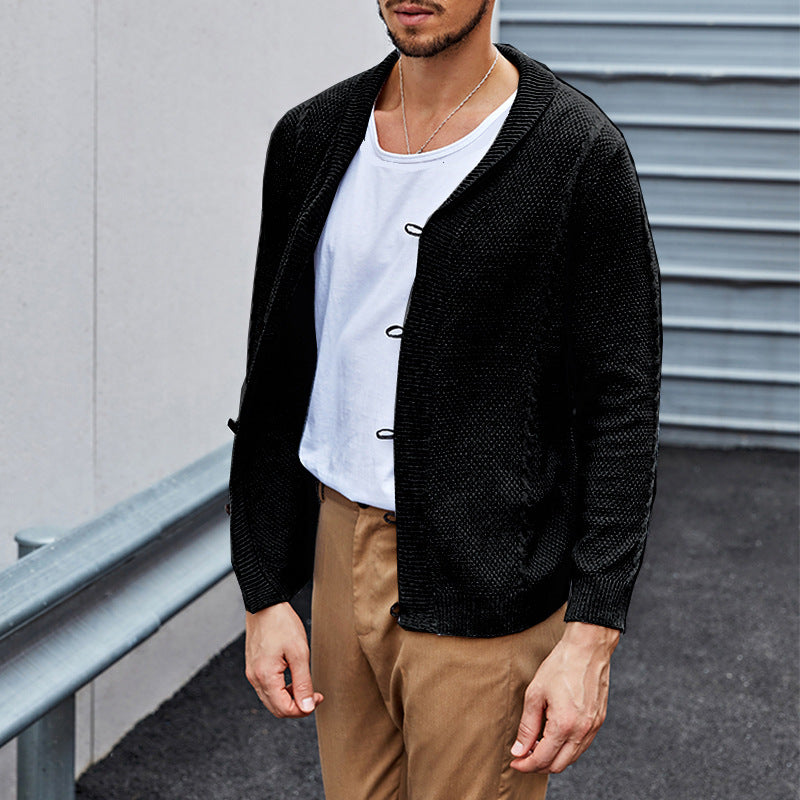 Cardigan en tricot décontracté pour hommes avec une structure raffinée et une coupe ouverte Chic und Stil