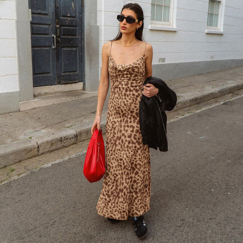 Robe longue à imprimé animal Chic und Stil pour femmes