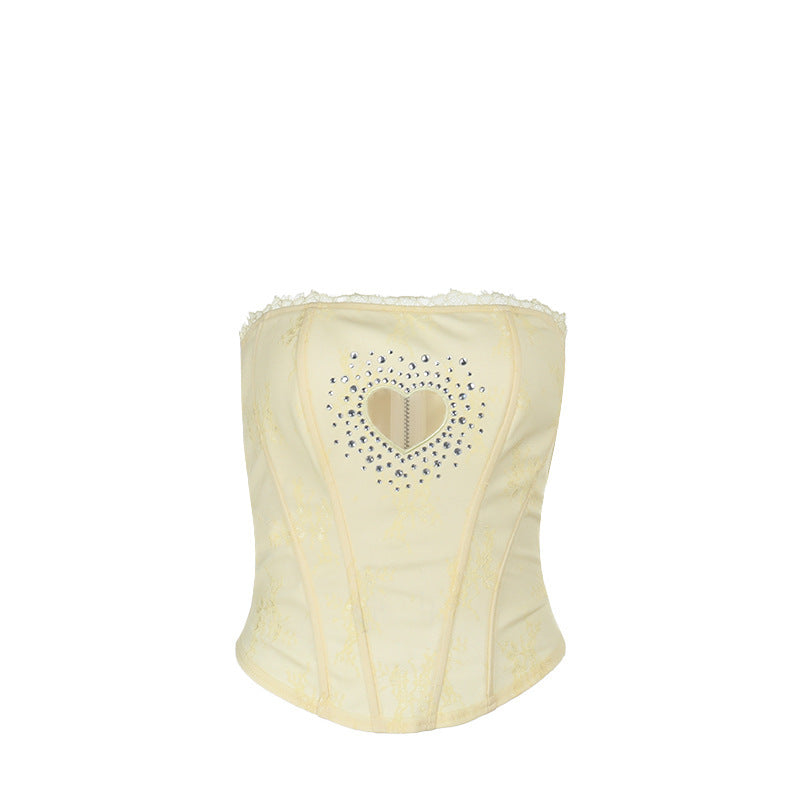 Dames décolleté en cœur corset top Chic und Stil