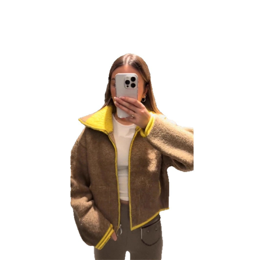 Veste en laine pour femme avec col accrocheur Chic & Stil